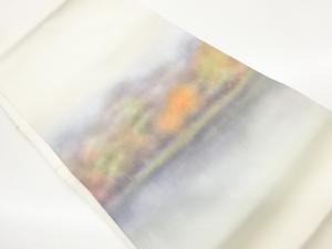 作家物　塩瀬金彩抽象風景模様名古屋帯